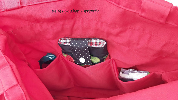Ballontasche Nr. 31 "red lady mit Knopf"